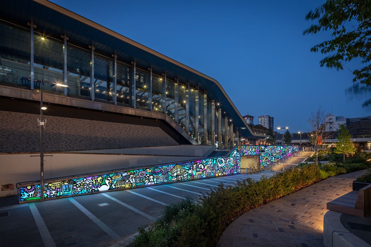 Solid Surface HIMACS for a backlit mural in Reading