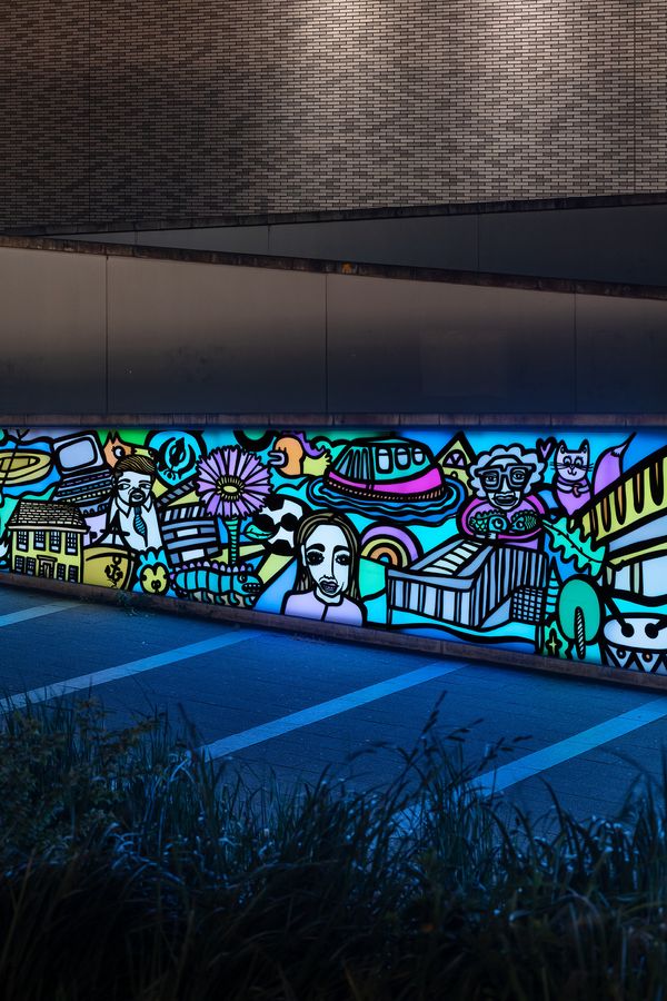 Solid Surface HIMACS for a backlit mural in Reading