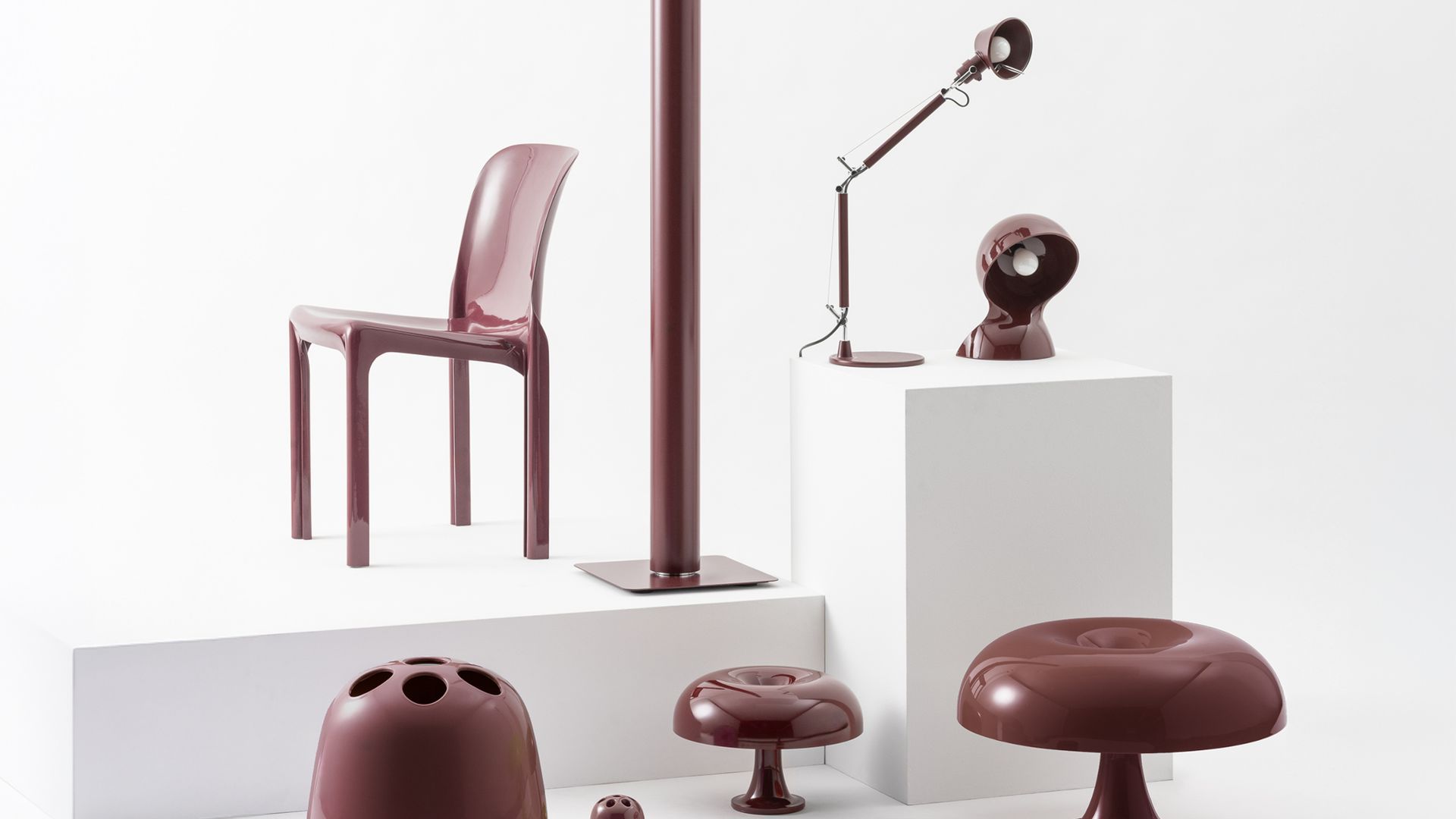 Artemide and Danese Milano icons in Red