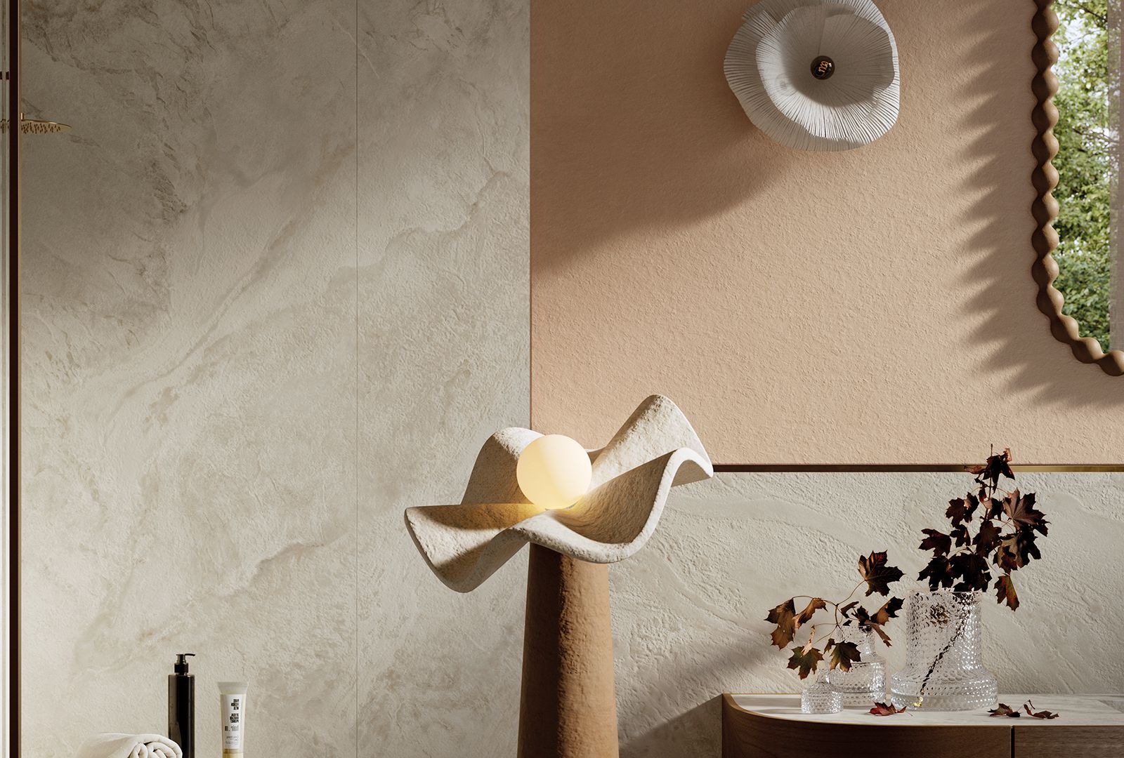 The new Dover White stone-effect tile by Fiandre