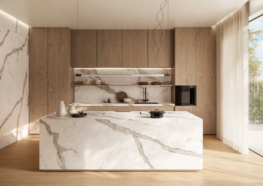 Eine die Einrichtung bestimmende Entscheidung: die integrierten Induktionskochfelder von Casalgrande Padana