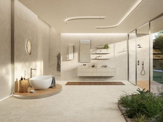 Superfici effetto pietra per spazi dedicati al benessere