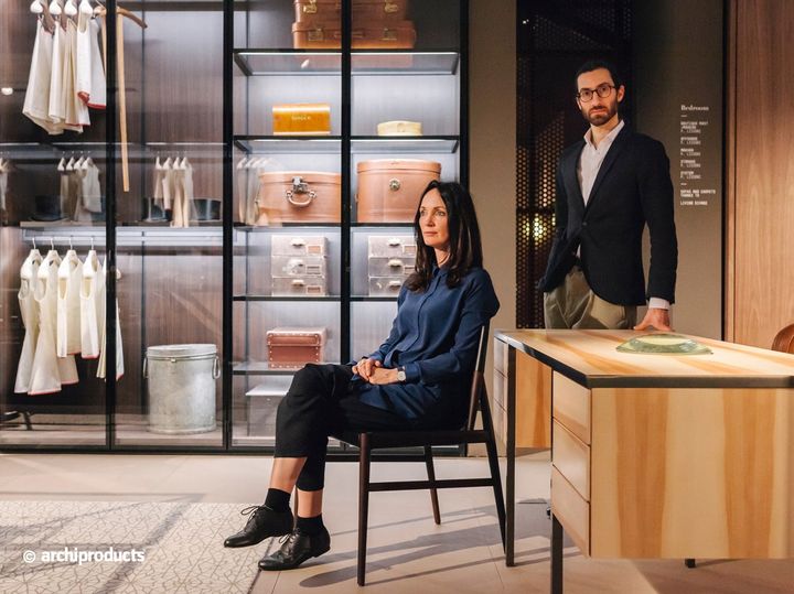 Gamfratesi. Wood, leather, 50s inspiration