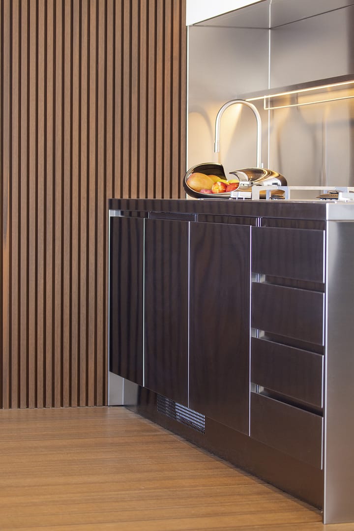 The Abimis Atelier outdoor kitchen furnishes a terrace in Rovinj