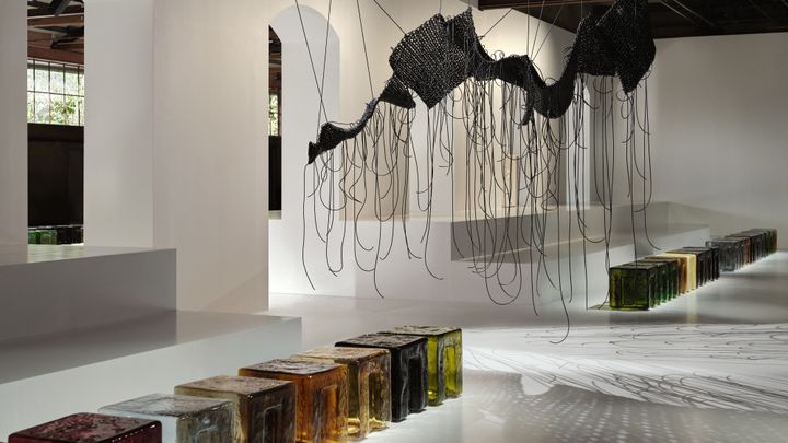 The glass seats by 6:AM for the Bottega Veneta Spring/Summer 2026
