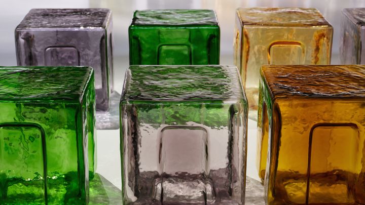 The glass seats by 6:AM for the Bottega Veneta Spring/Summer 2026