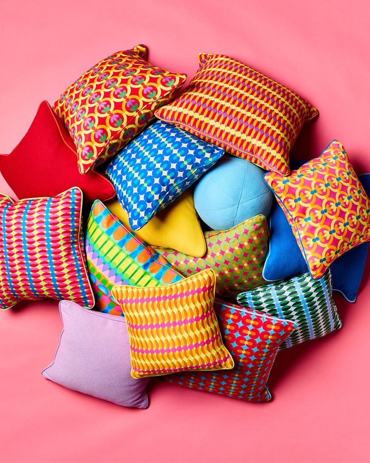 Colorful wallpapers and fabrics by Momentum and Yinka Ilori at