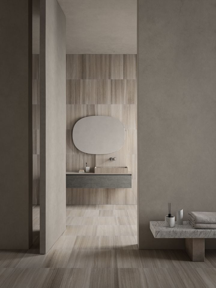 Photo inspiration: Advanced Penthouse Floor Wall Cladding Technology Reference: Cladding Furnishings Washbasins In Salvatori Marble For A Penthouse