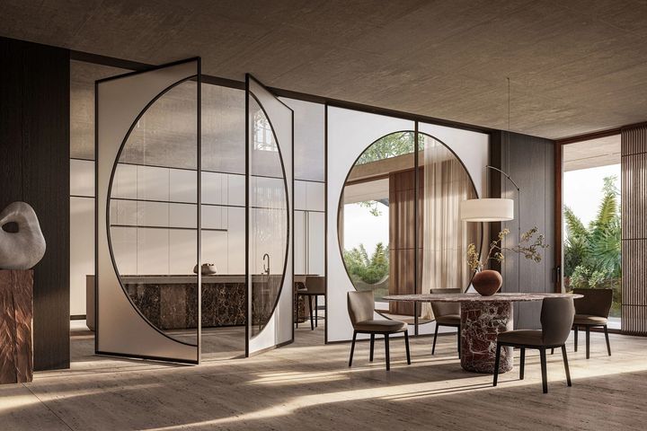 ADL ARCHI – System of sliding, roto-translating or pivot doors in glass and aluminum, designed to divide a space – Designer Giovanni Battista Gianola 5
