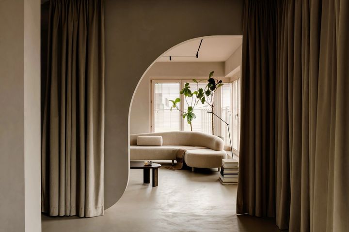Fabric partition curtains, Grzybowska | Dawid Konieczny Interiors – Warsaw / Poland / 2023 4