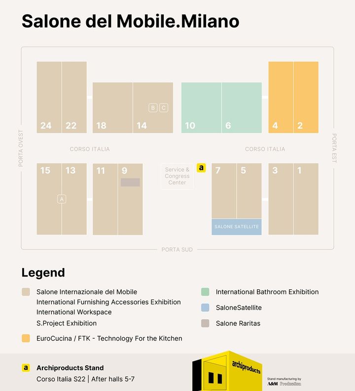 Карта павильонов Salone del Mobile.Milano 2026