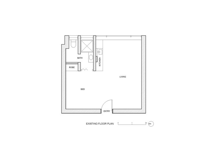 Floor plan of the St. Kilda Micro Sanctuary project | TSAI DESIGN Melbourne / Australia / 2024 2