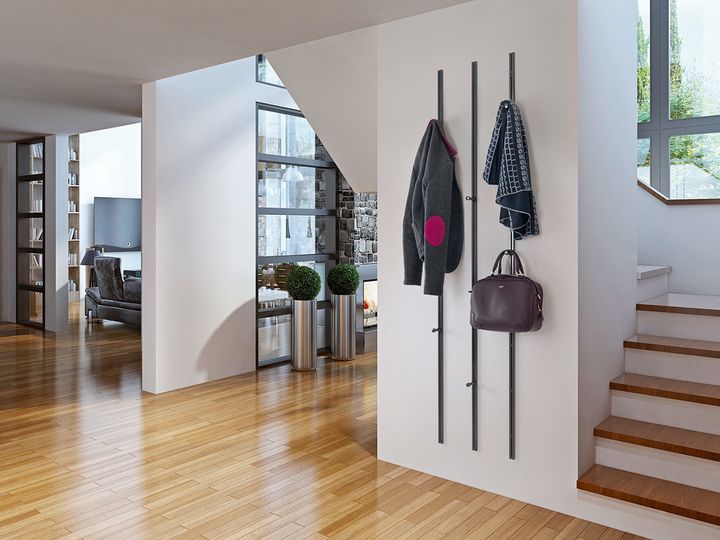 Pin Hang wall coat hanger by Salice easy and intuitive to assemble