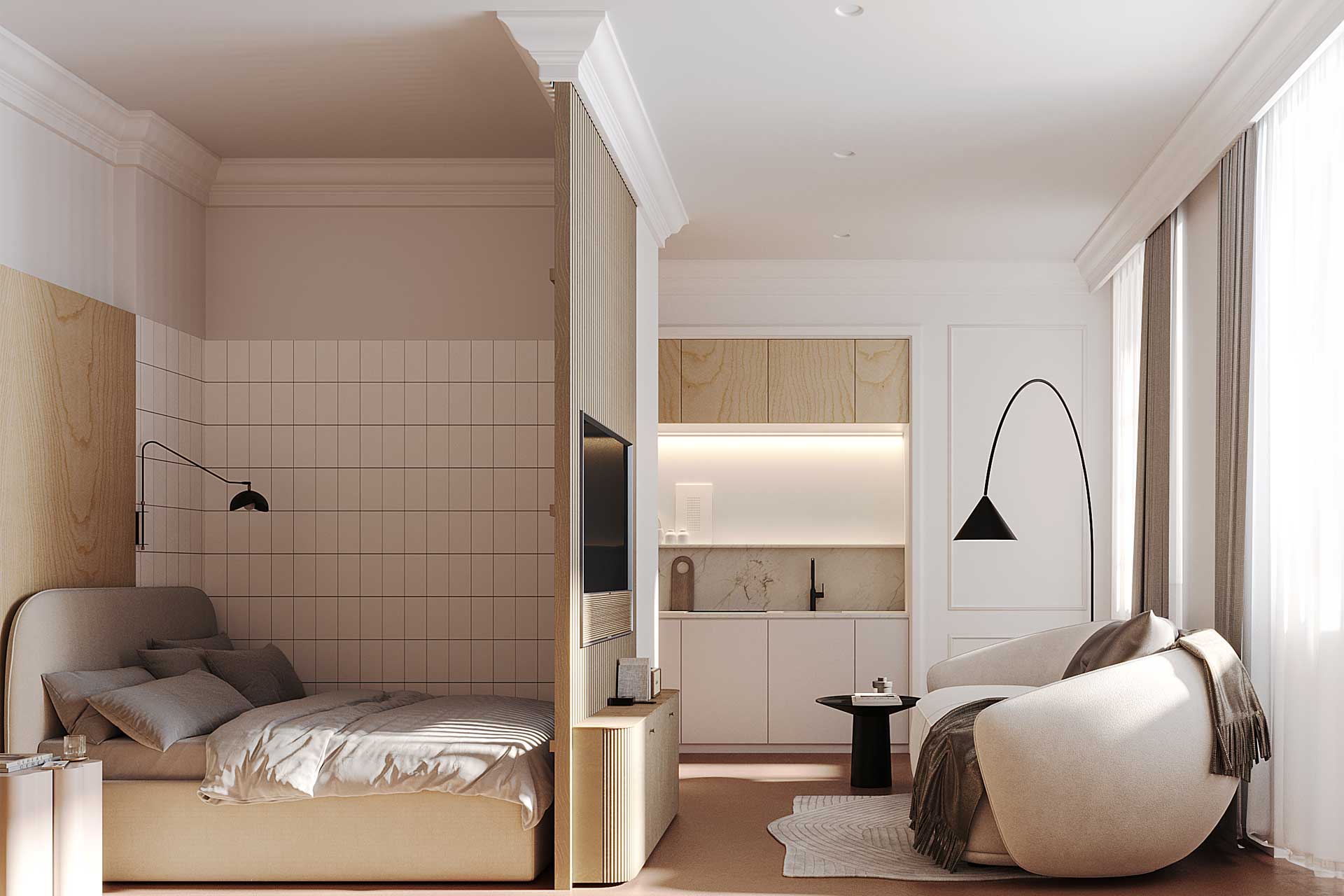 Japandi Studio Apartment: 7 Design Ideas to Expand the Space