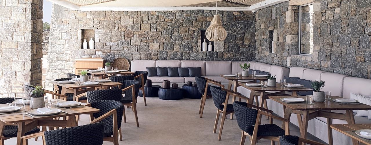 Ethimo for the Bill & Coo Hotel in Mykonos