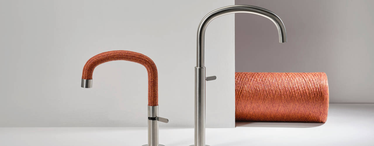 Stainless Steel Meets Textile Weave in Bathroom Fixtures