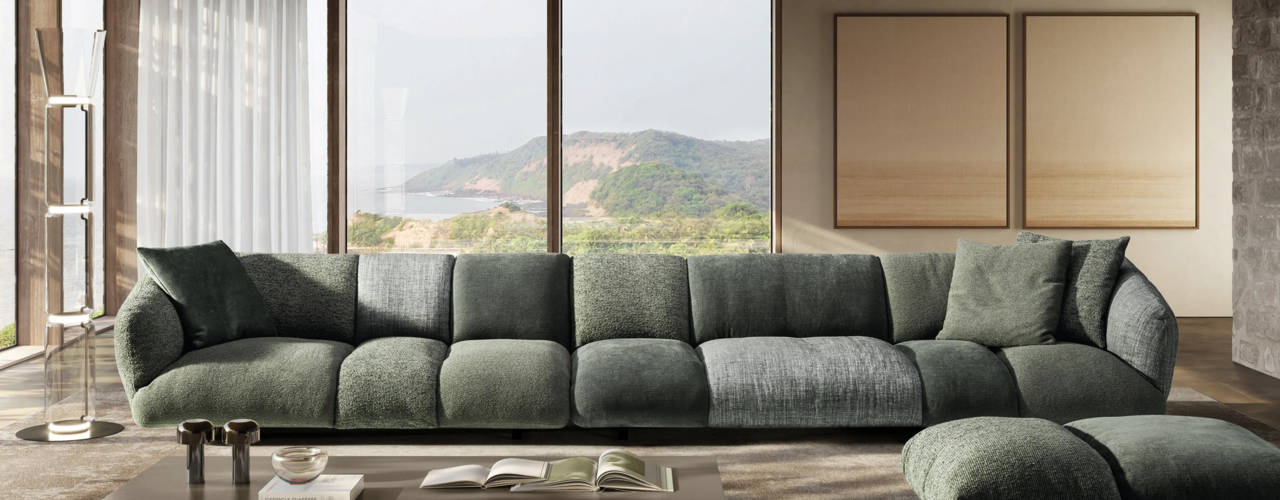 Il divano si veste di colori naturali e texture materiche