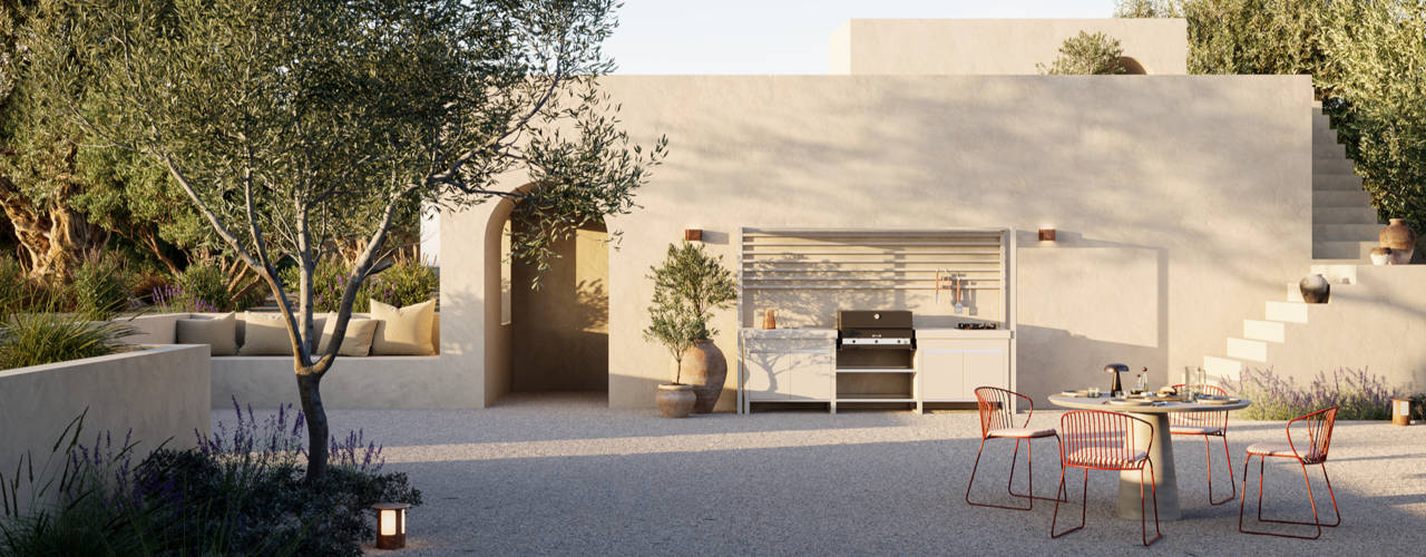 Cucine outdoor tra materia ed essenzialità 