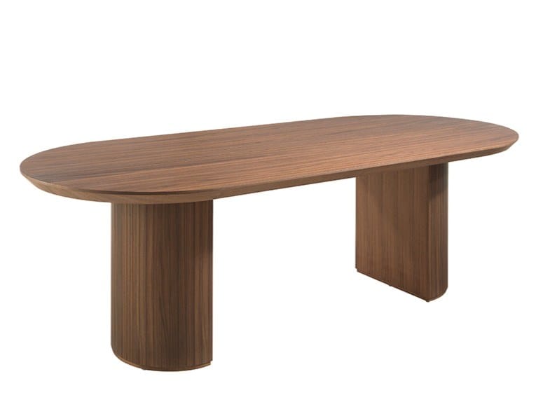 1104 Table Oval wood veneer table By Angel Cerdá