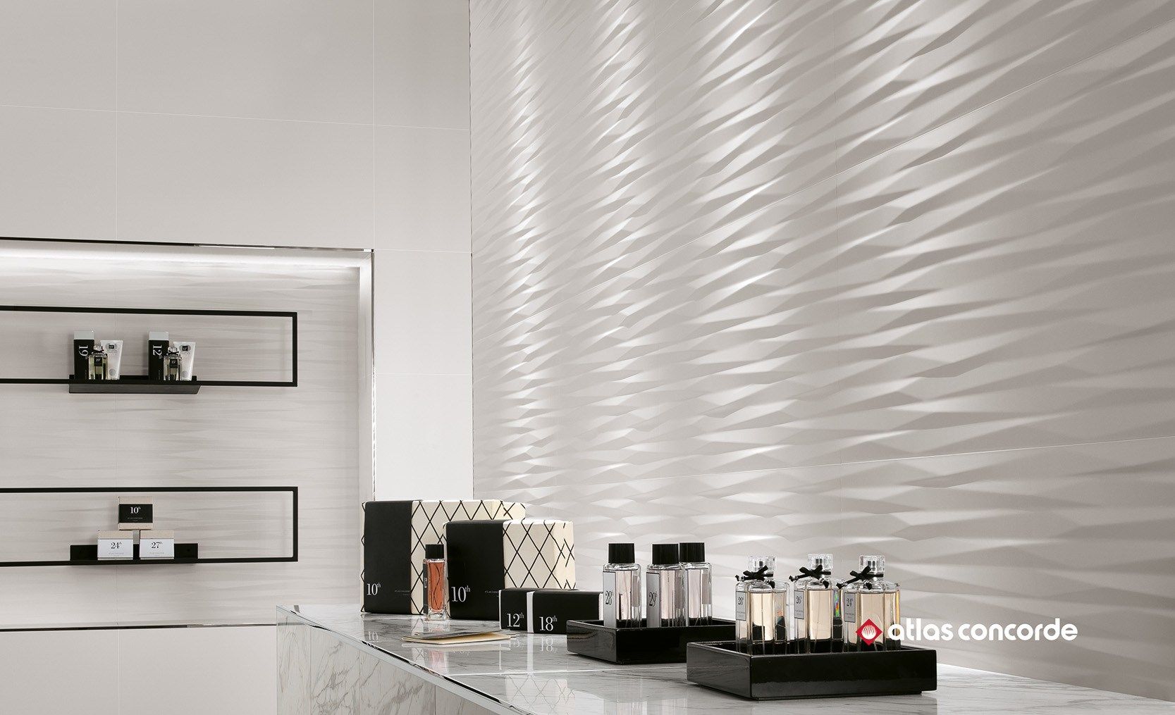 Rivestimento tridimensionale in ceramica a pasta bianca 3D WALL DESIGN ...