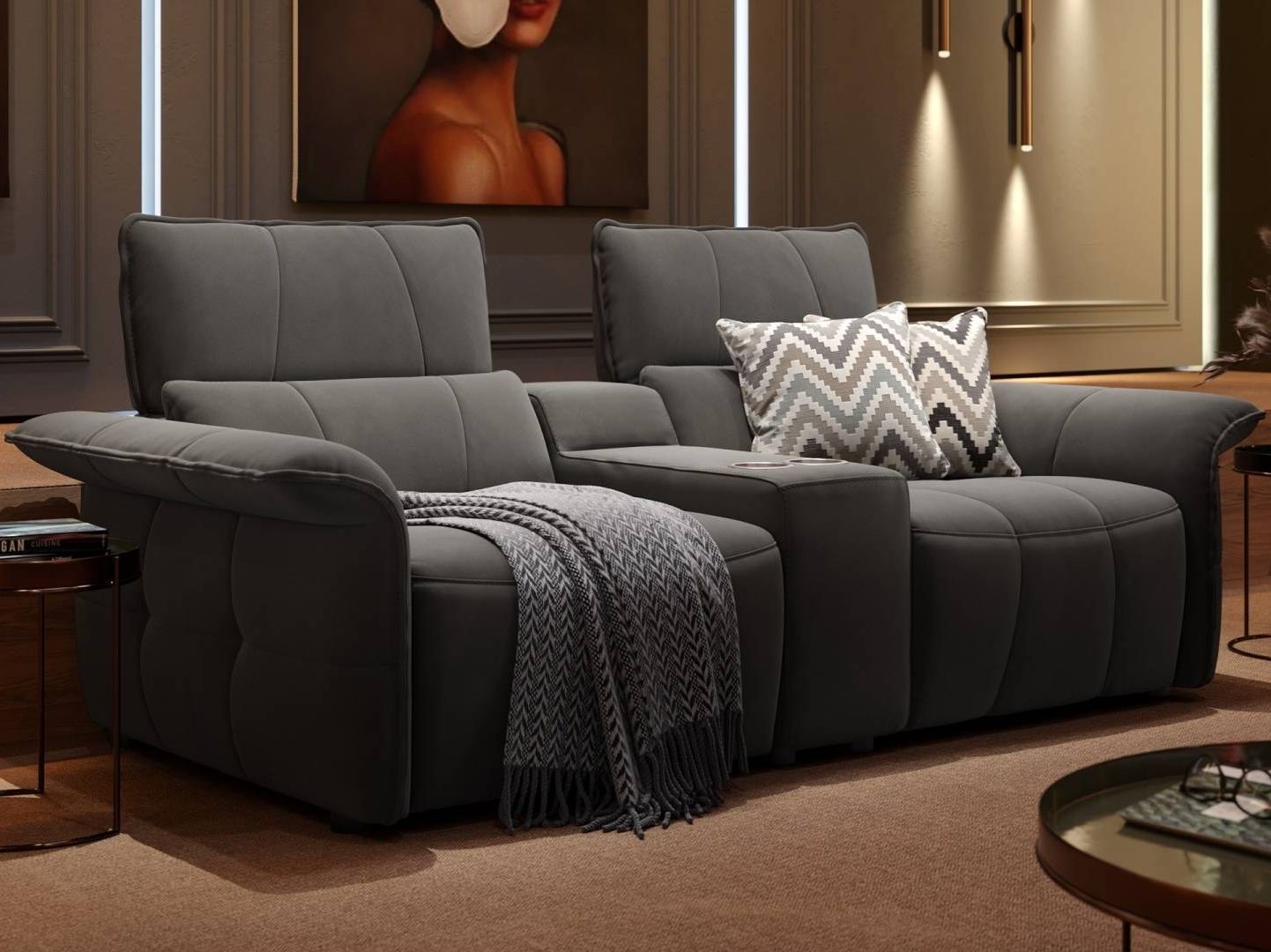 ADRIA KINO Divano reclinabile in tessuto a 2 posti By Sofanella