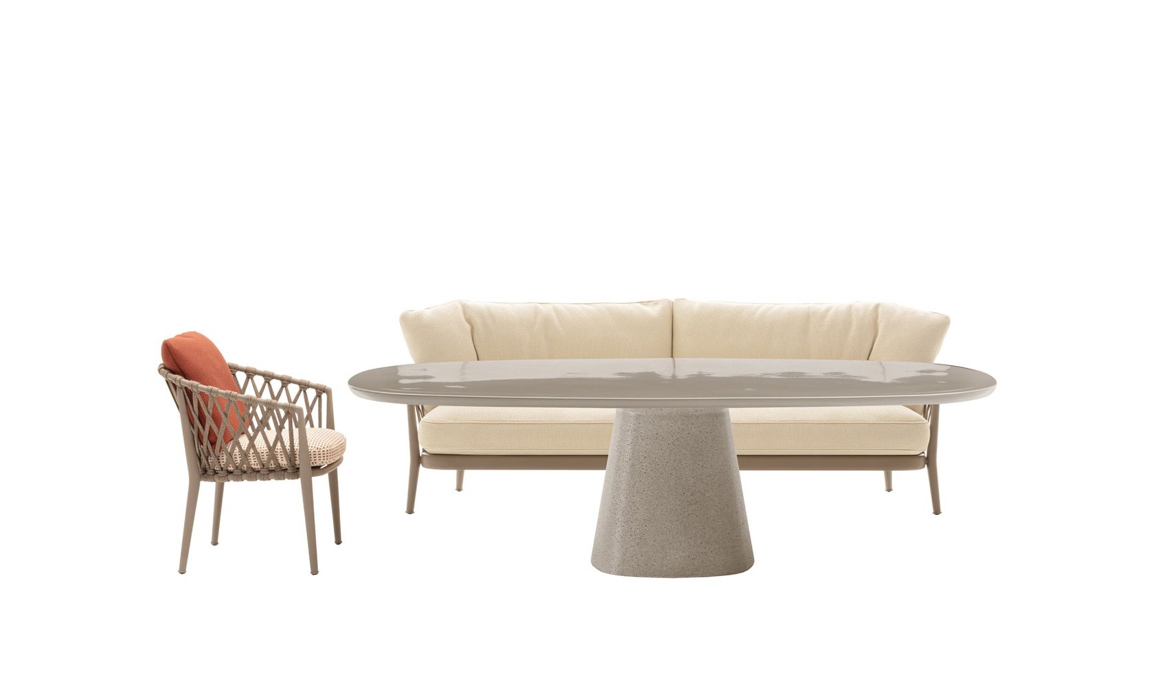 ALLURE O' Garden table with cement base and cement/stoneware top By B&B ...