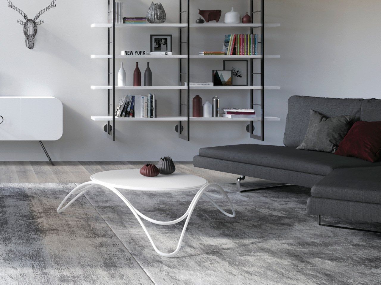 Round MDF Coffee Table ARMONIA Design Collection By Barel Design Simone 