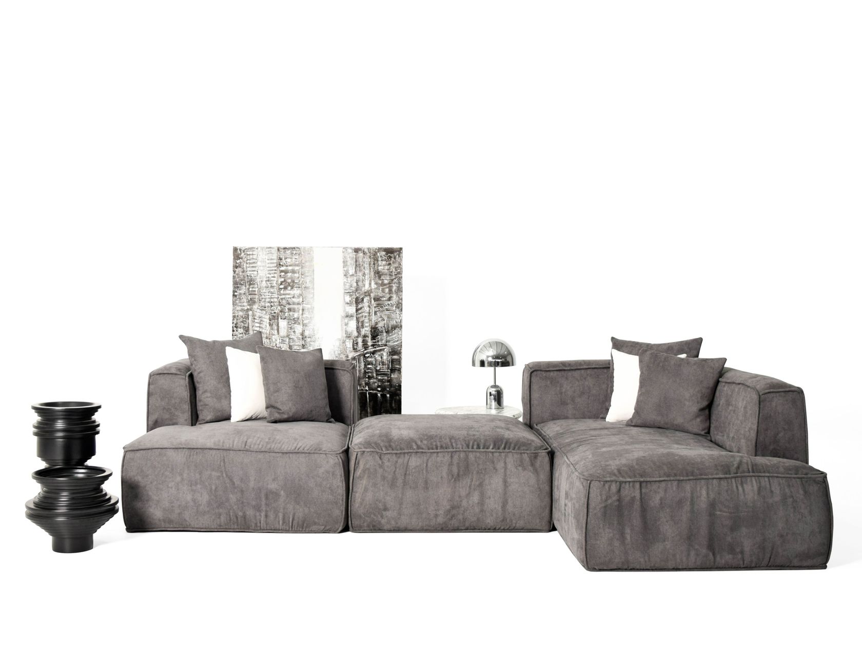 Annette - Canapé d'angle modulable tissu personnalisable - Vue supplémentaire 1