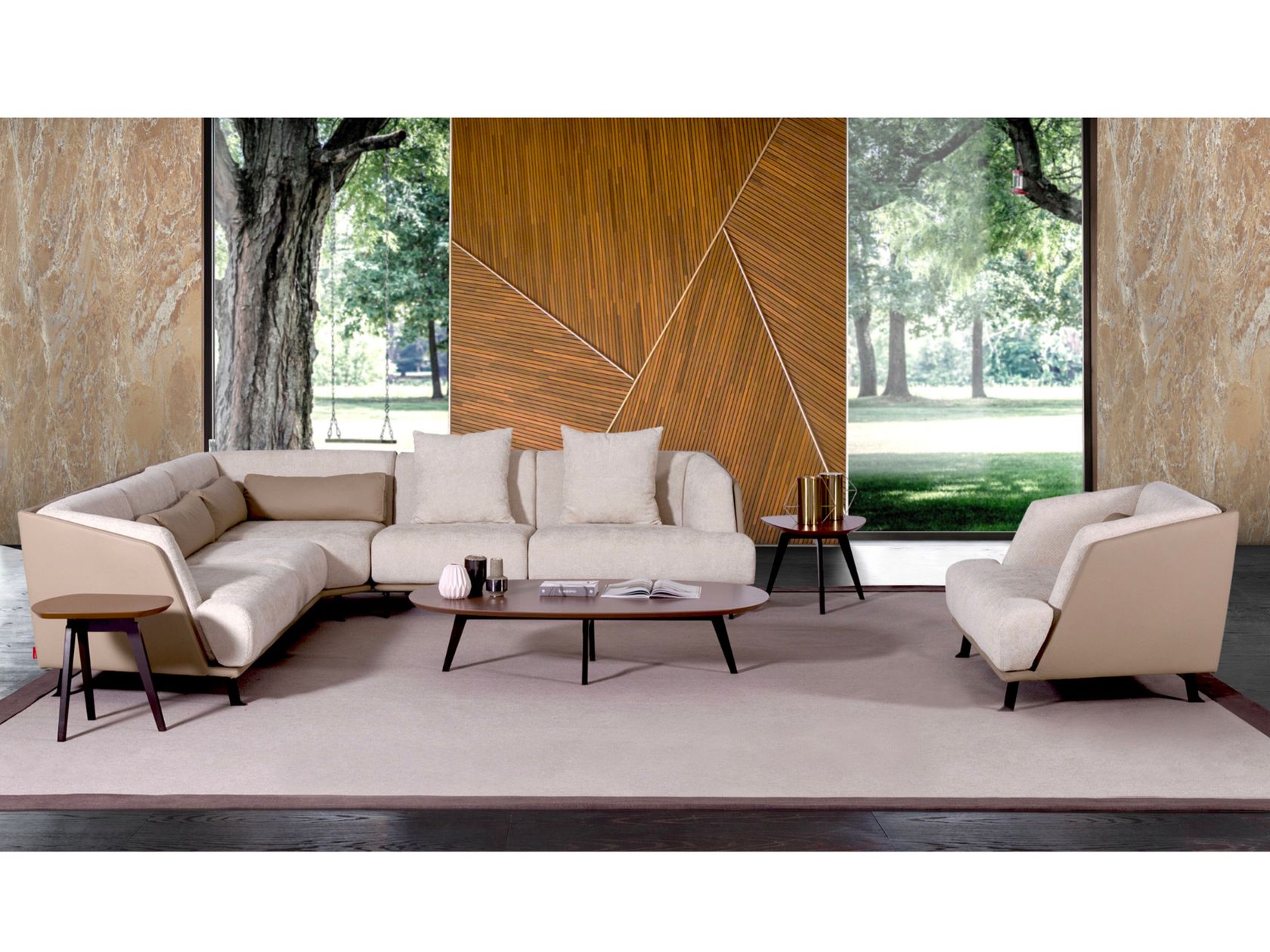 Clayton - Canapé d'angle modulable tissu personnalisable - Vue supplémentaire 1