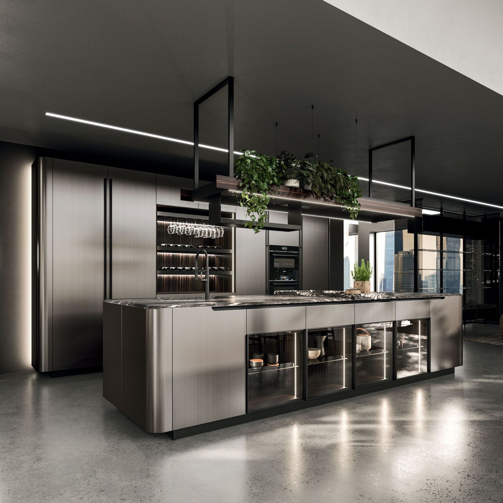 AK_PROJECT CIRCLE Fitted kitchen with island By Arrital