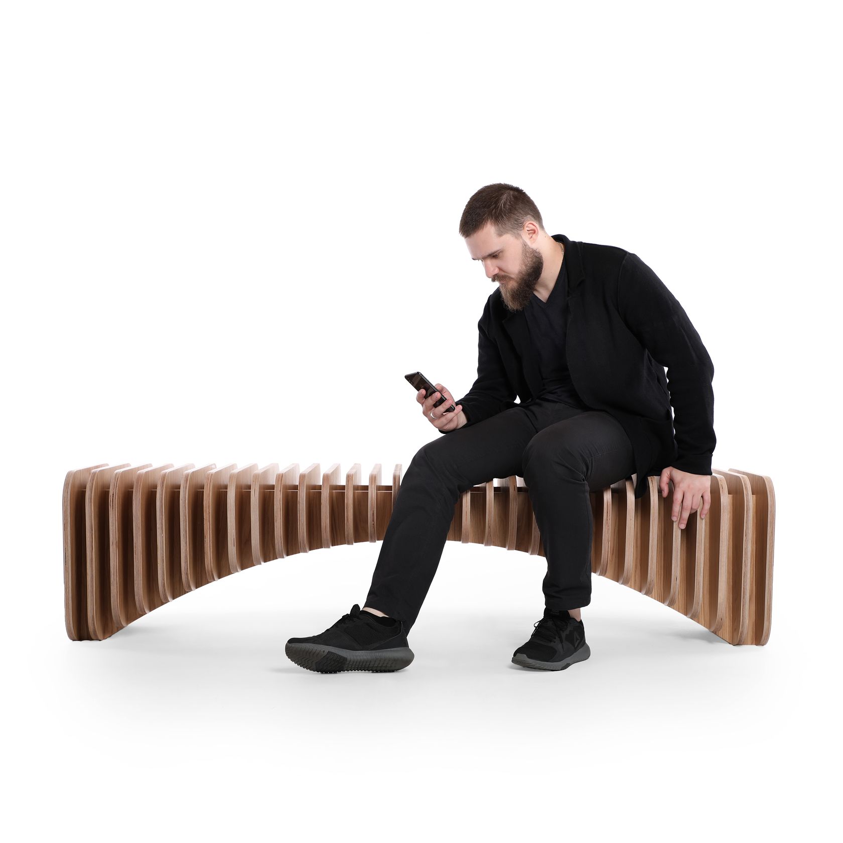 B Wood veneer bench seating By ODESD2 design Svyatoslav Zbroy