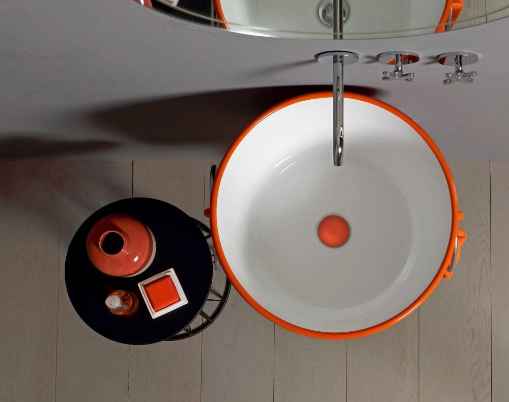FLAT | Lavabo con porta asciugamani By Ponte Giulio design Daniele Trebbi