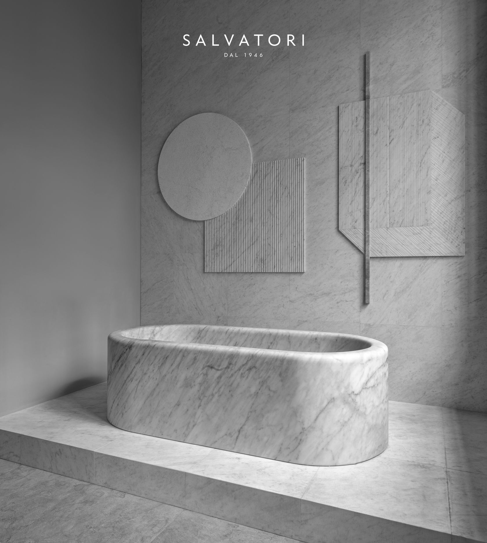 BALNEA Freestanding marble bathtub By Salvatori design Elisa Ossino