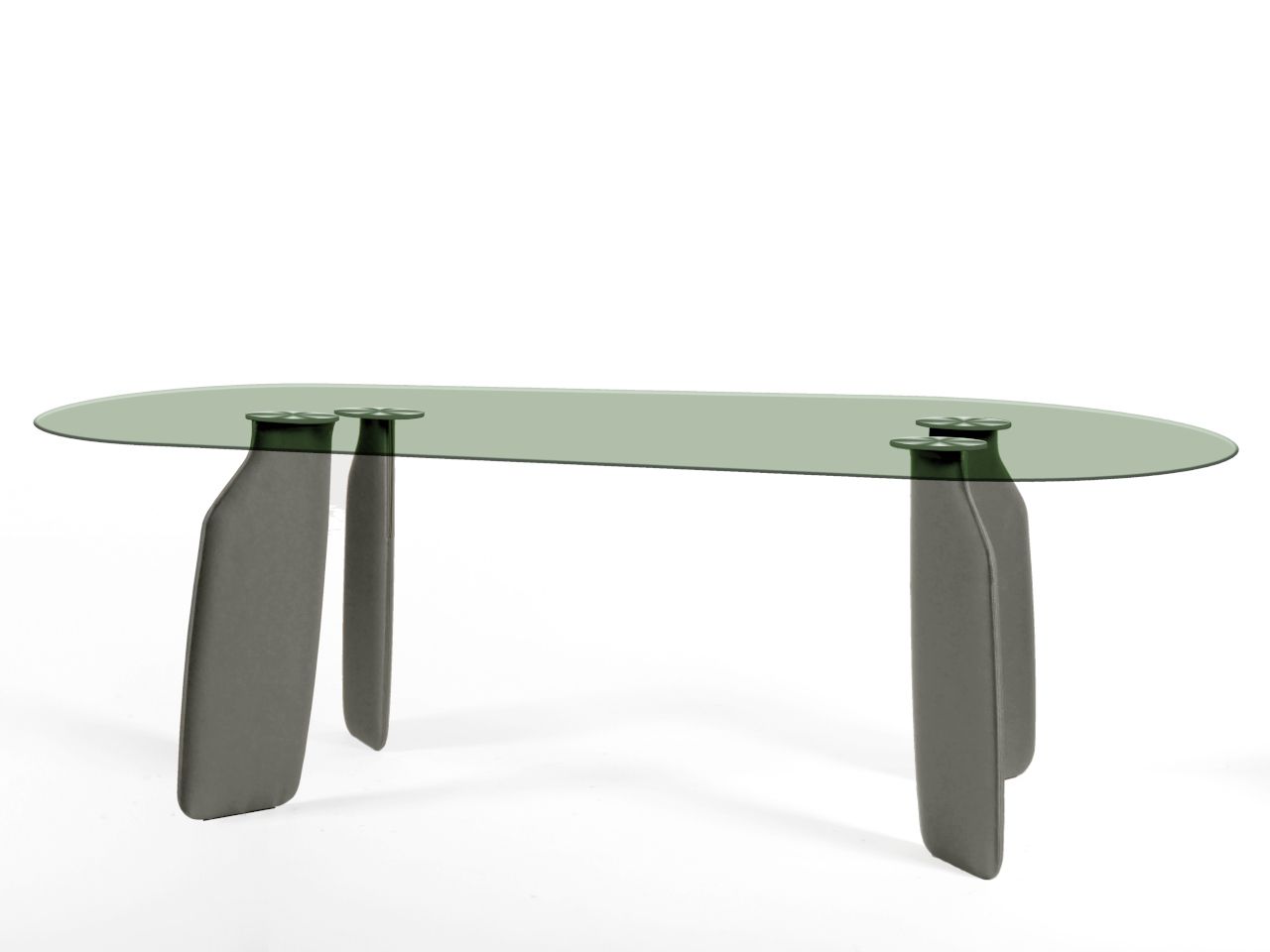 BAVARESK OVAL Glass table Oval glass dining table By DANTE Goods