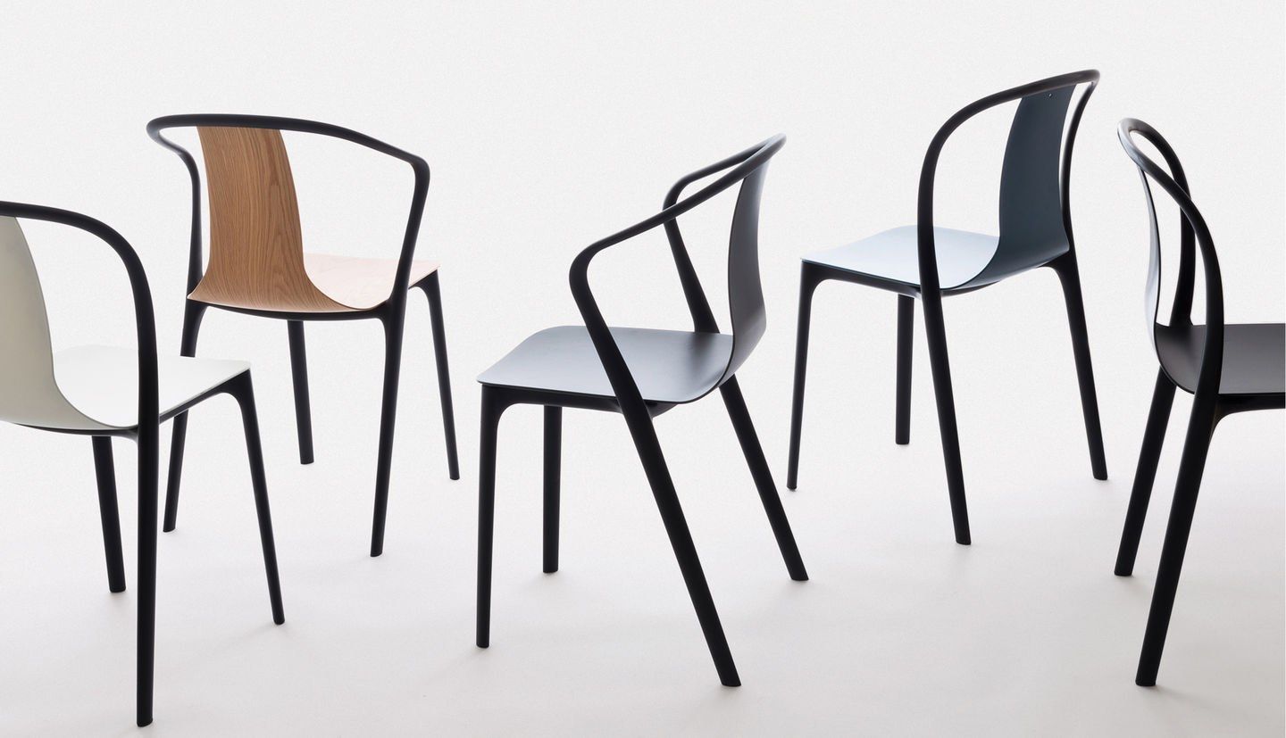 BELLEVILLE CHAIR PLASTIC Stackable polyamide chair By Vitra design
