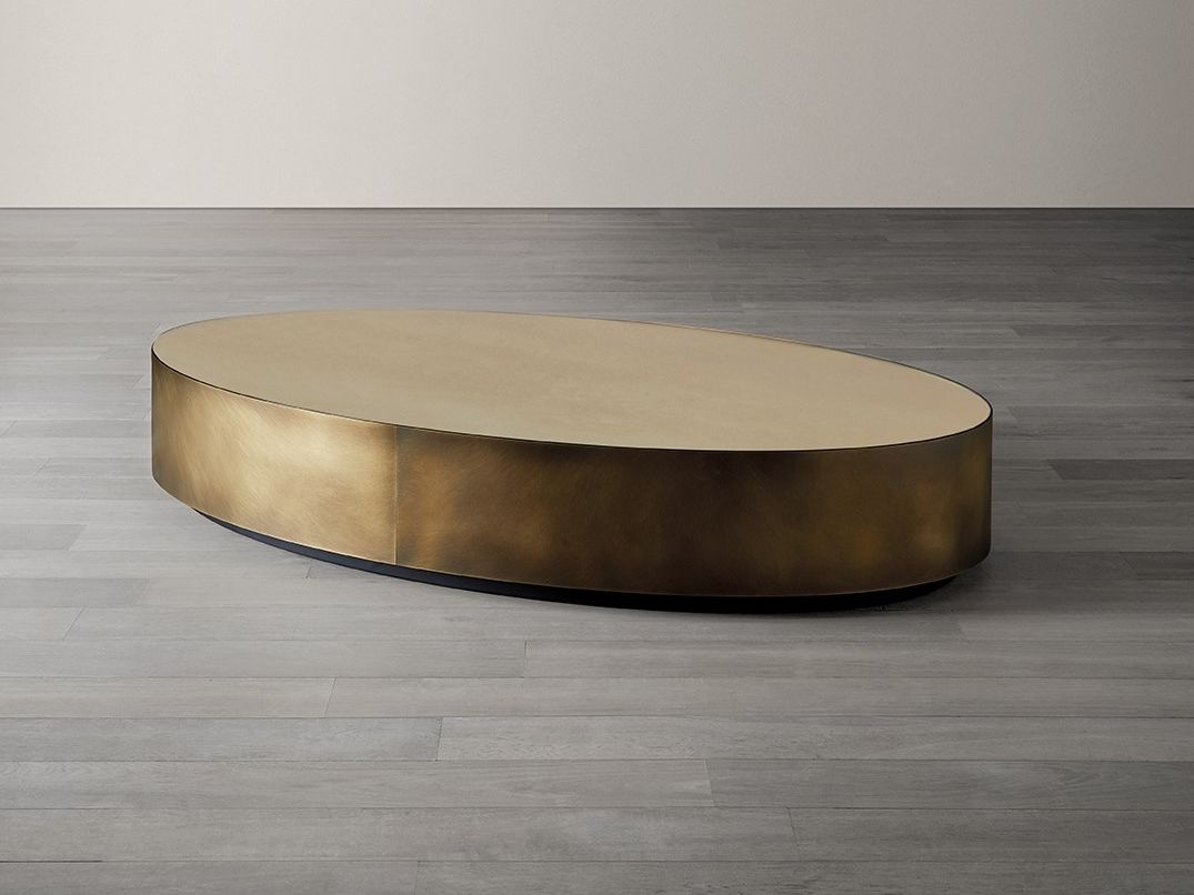 BELT | Oval coffee table Low oval brass coffee table By Meridiani