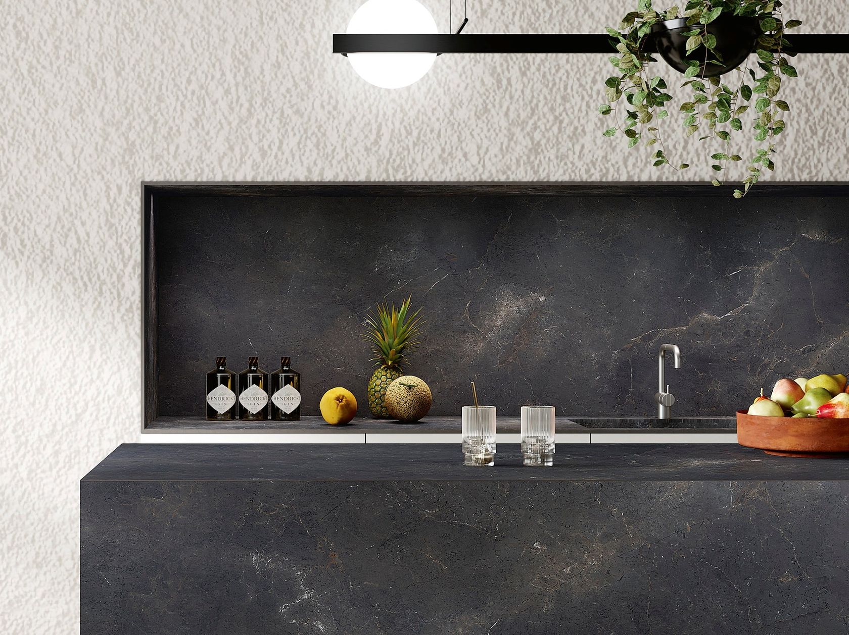 BLACK DIAMOND Porcelain stoneware kitchen worktop By SapienStone