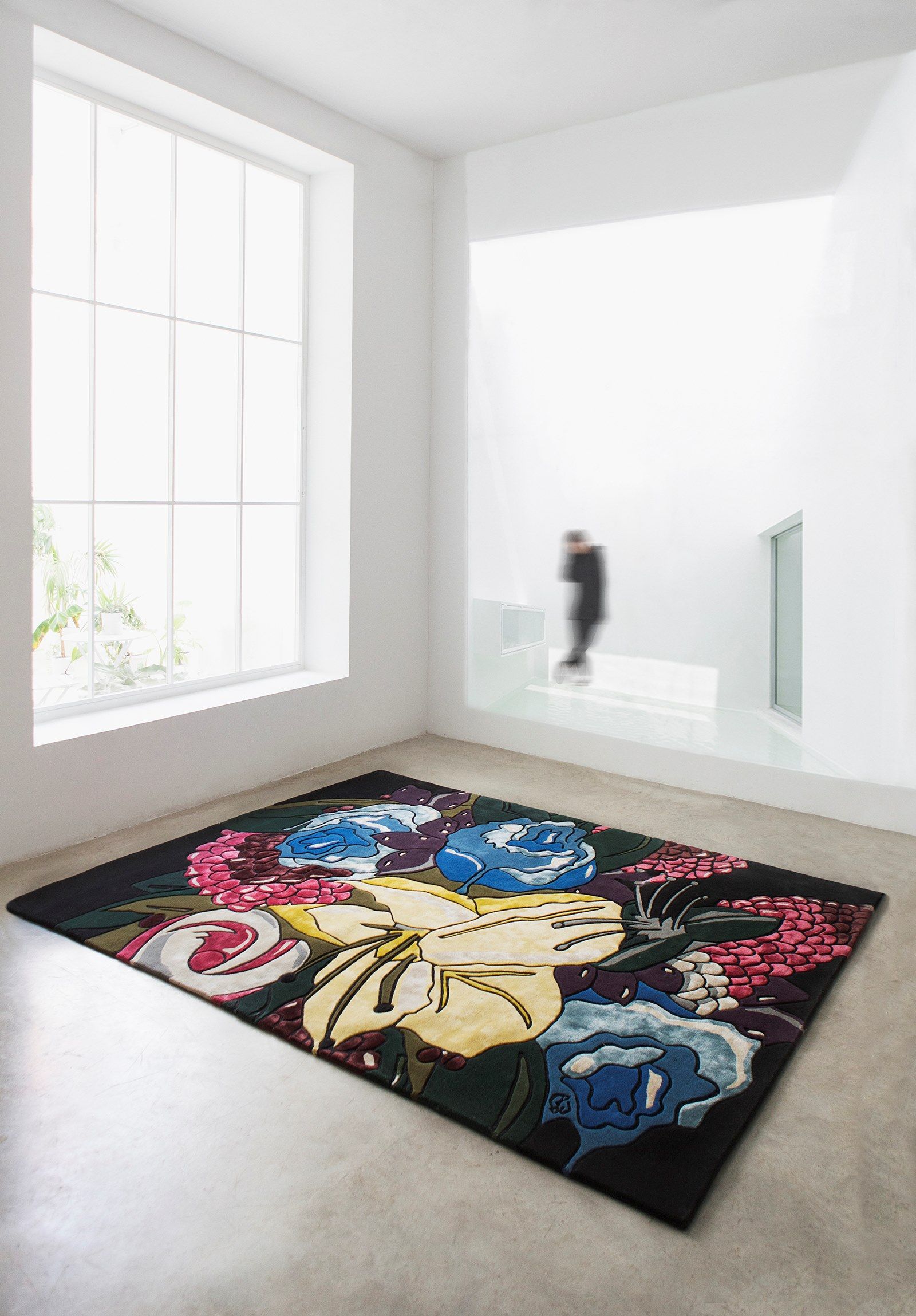 BLOOM Handmade Bamboo silk and wool rug with floral pattern By NOW ...