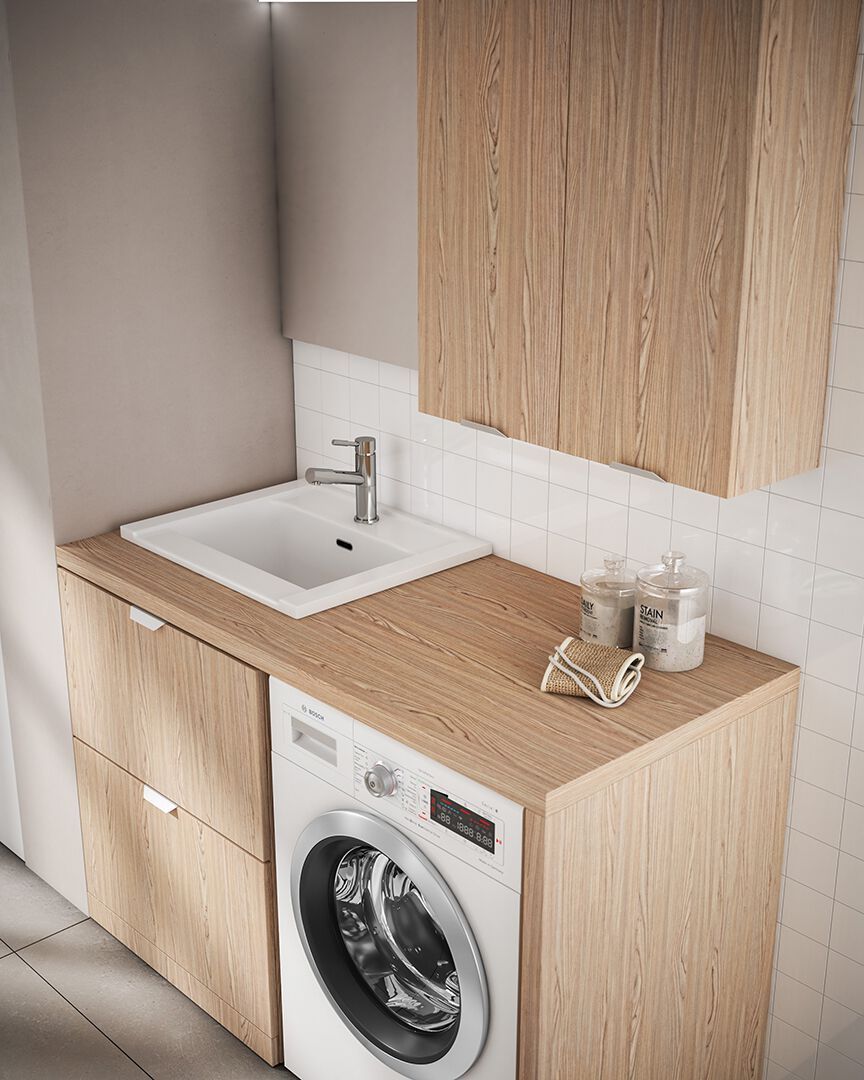 KOSMO 03 Mueble Para Lavander a Para Lavadora Con Lavabo By BMT