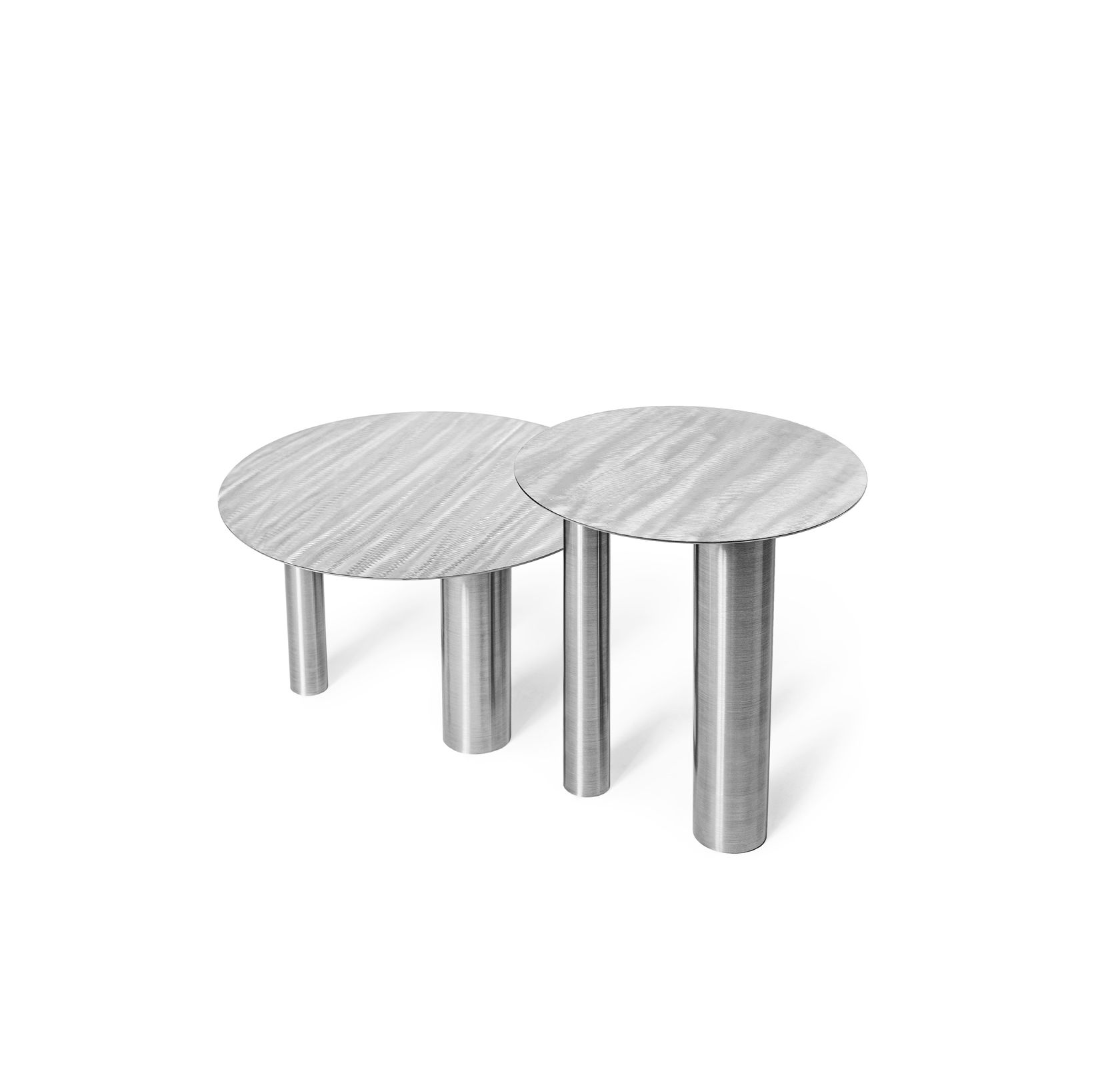 BRANDT CS1 Low round stainless steel coffee table By NOOM design