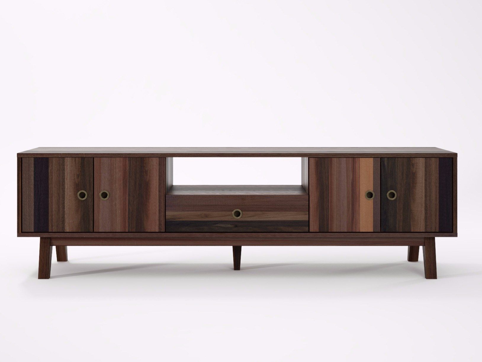 Reclaimed wood sideboard BROOKLYN BF16MH By KARPENTER design Hugues Revuelta