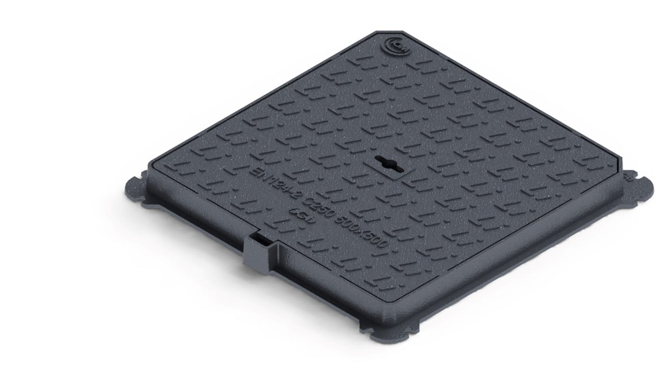 Chiusino In Ghisa Classe C250 - Tombino 40x40cm Certificato UNI EN124, Per Aree Stradali E Pedonali