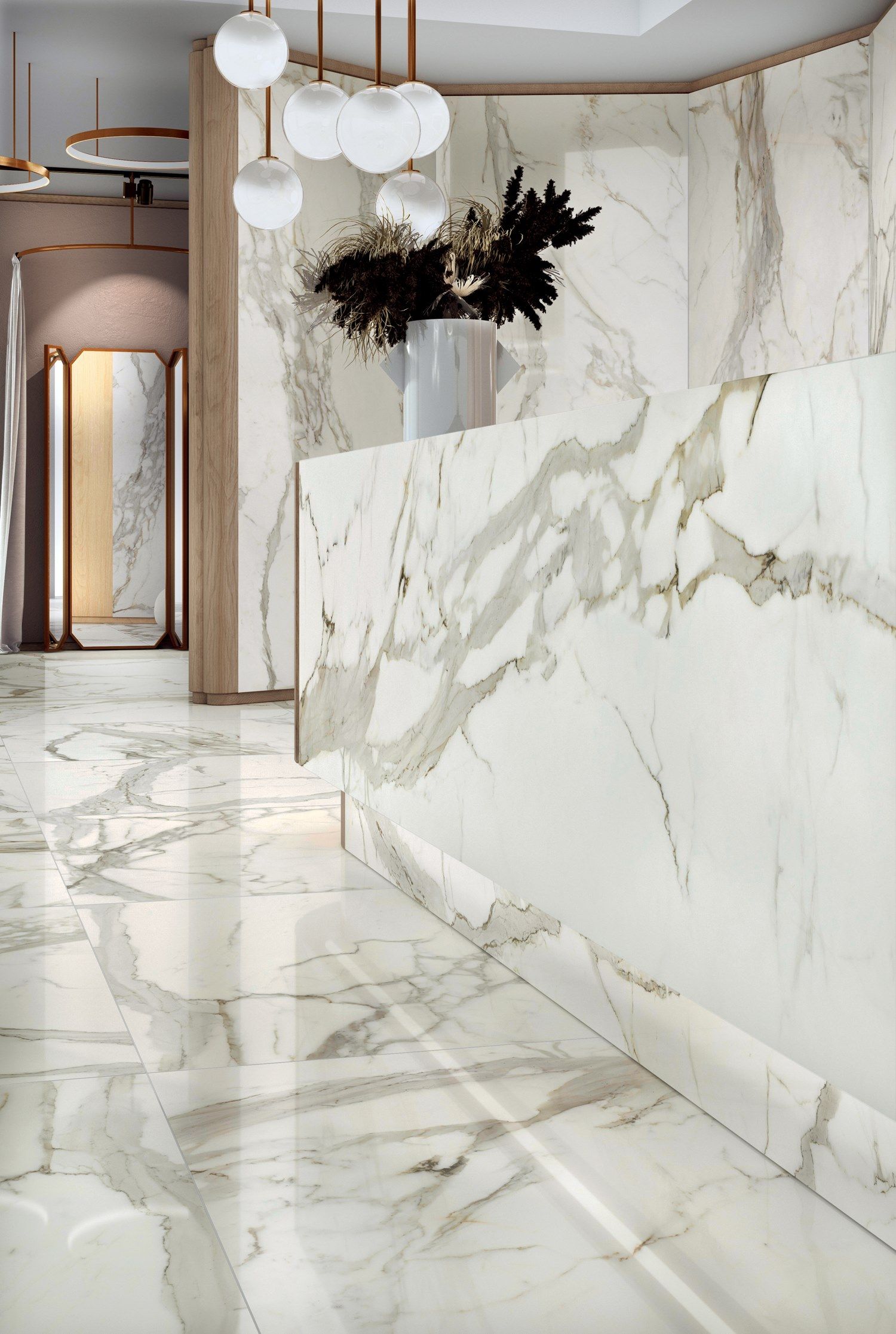 Pavimento/rivestimento in gres laminato effetto marmo ALLURE ...