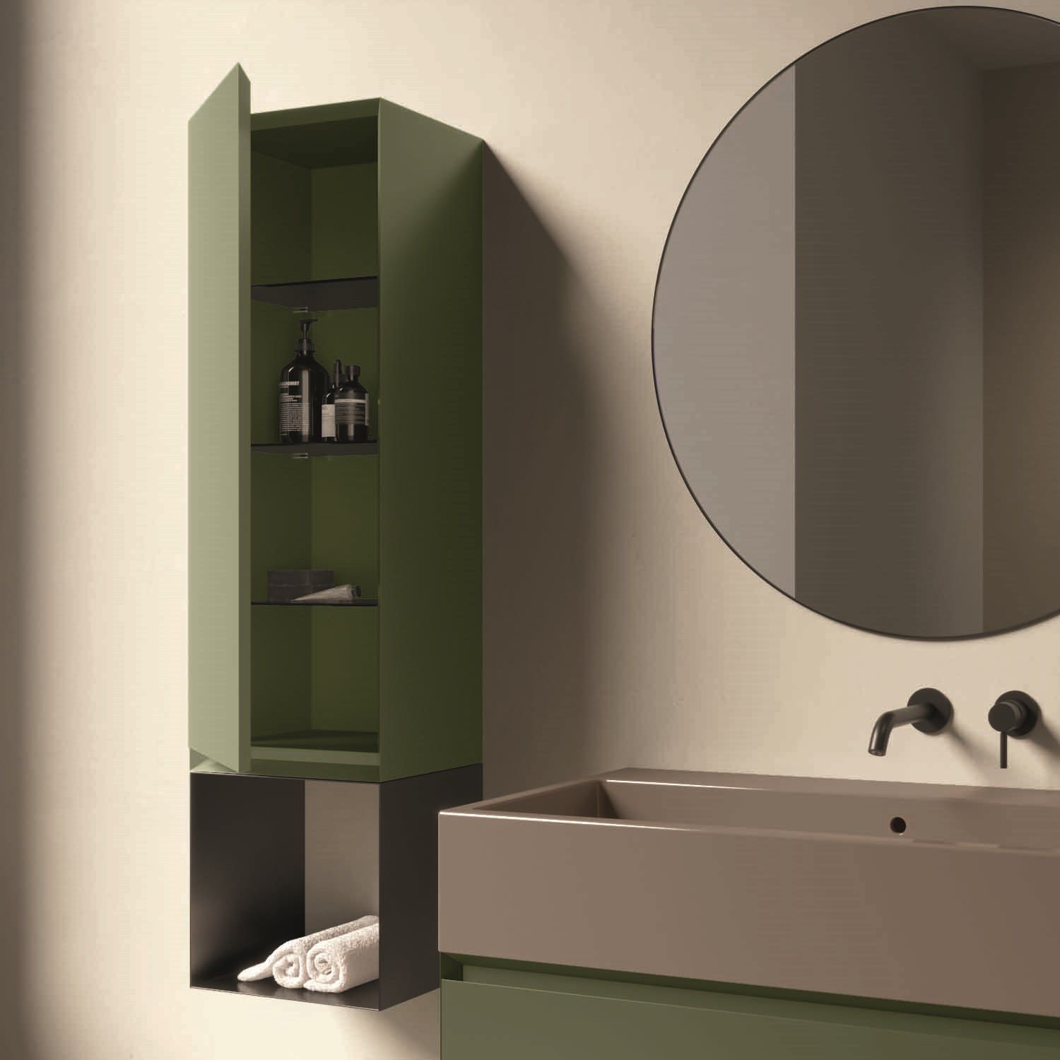 CAMALEO Steel bathroom wall shelf By COLAVENE