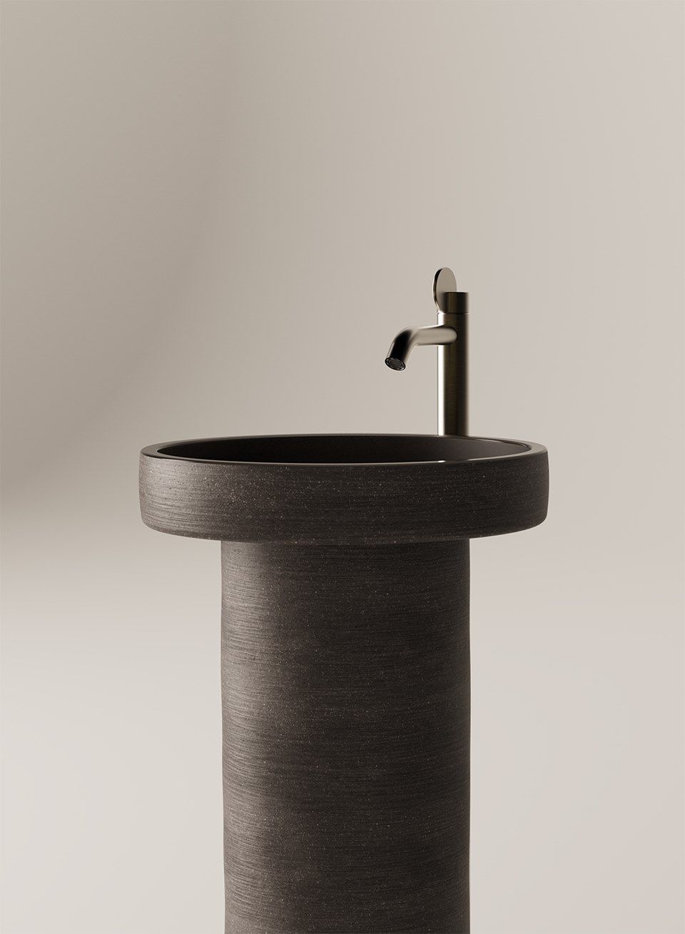 CENOTE | Freestanding washbasin Freestanding round clay washbasin By ...
