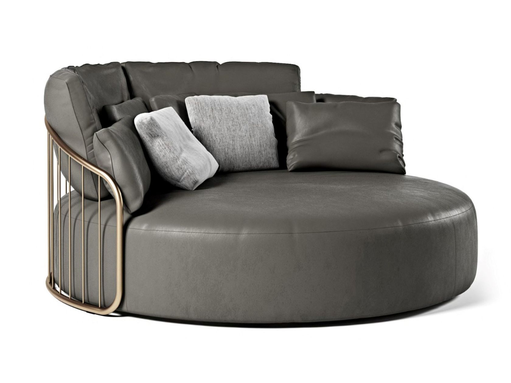 CHARLESTON ROUND Curved leather sofa By Formitalia