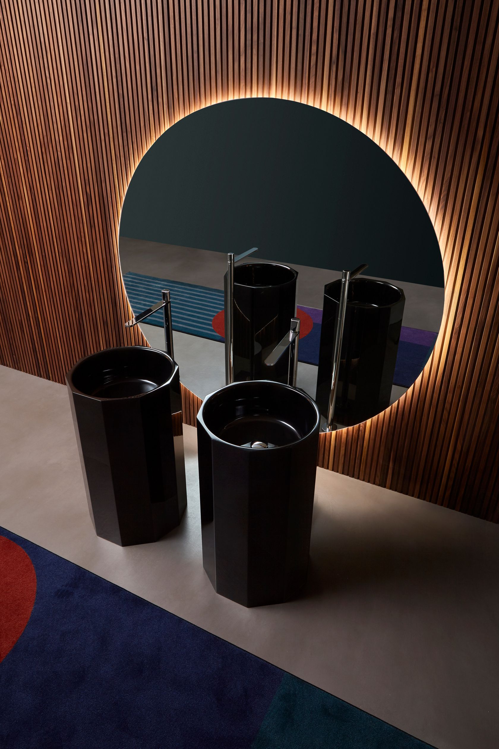 VocalStar Specchio da bagno nero da 61 x 91,4 cm, moderno specchio da parete rettangolare quadrato con cornice in metallo per vanità, vetro spesso 0,6 cm, da appendere