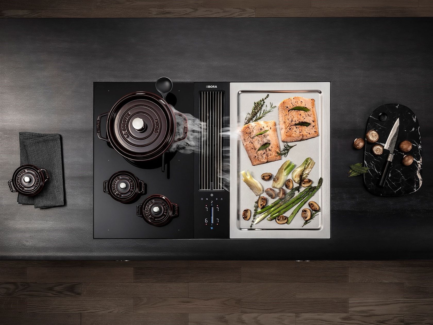 BORA CLASSIC 2.0 HiLight glass ceramic cooktop with 2 cooking zones By BORA