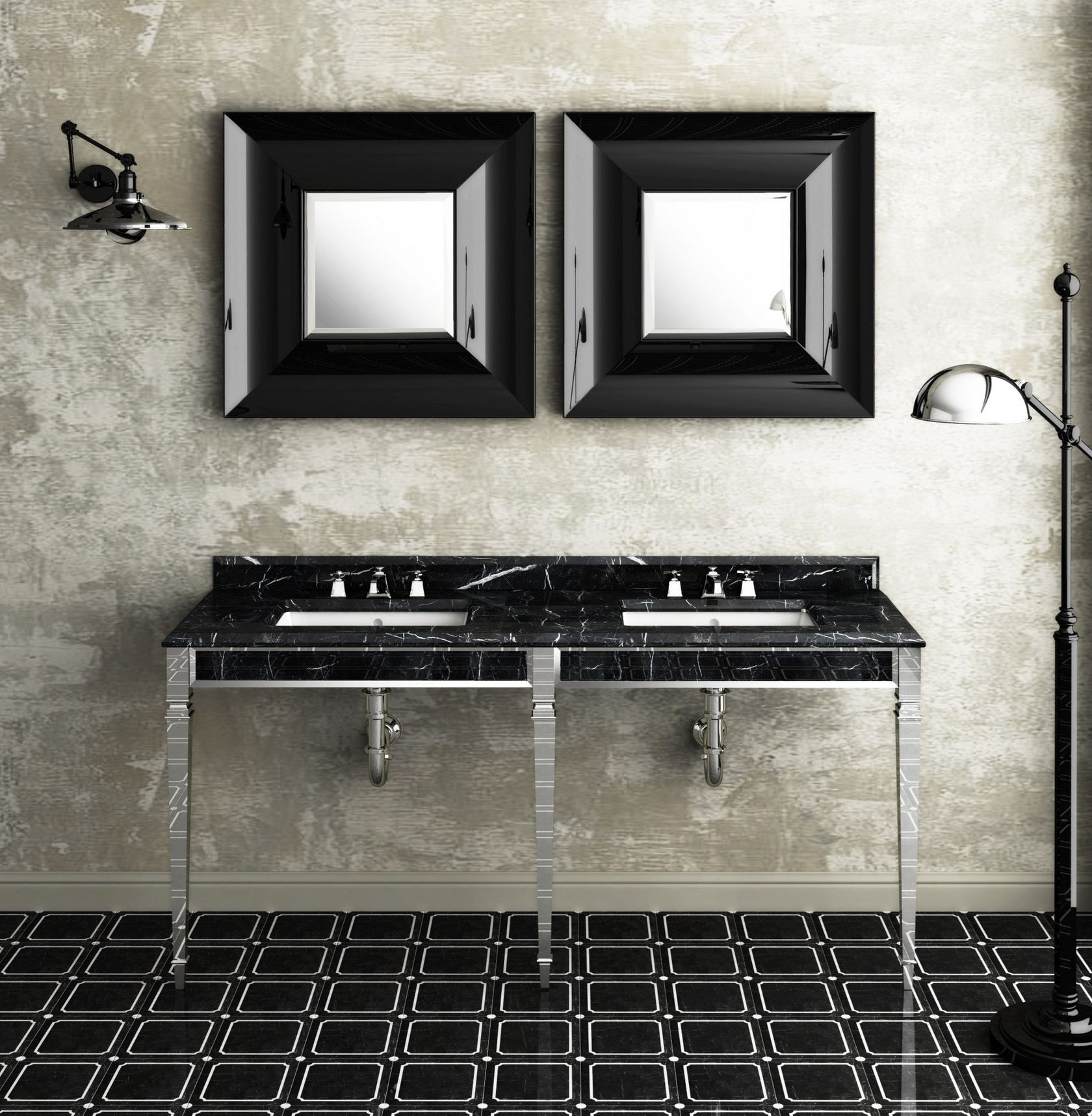 CLARIDGE Double console sink By Devon&Devon