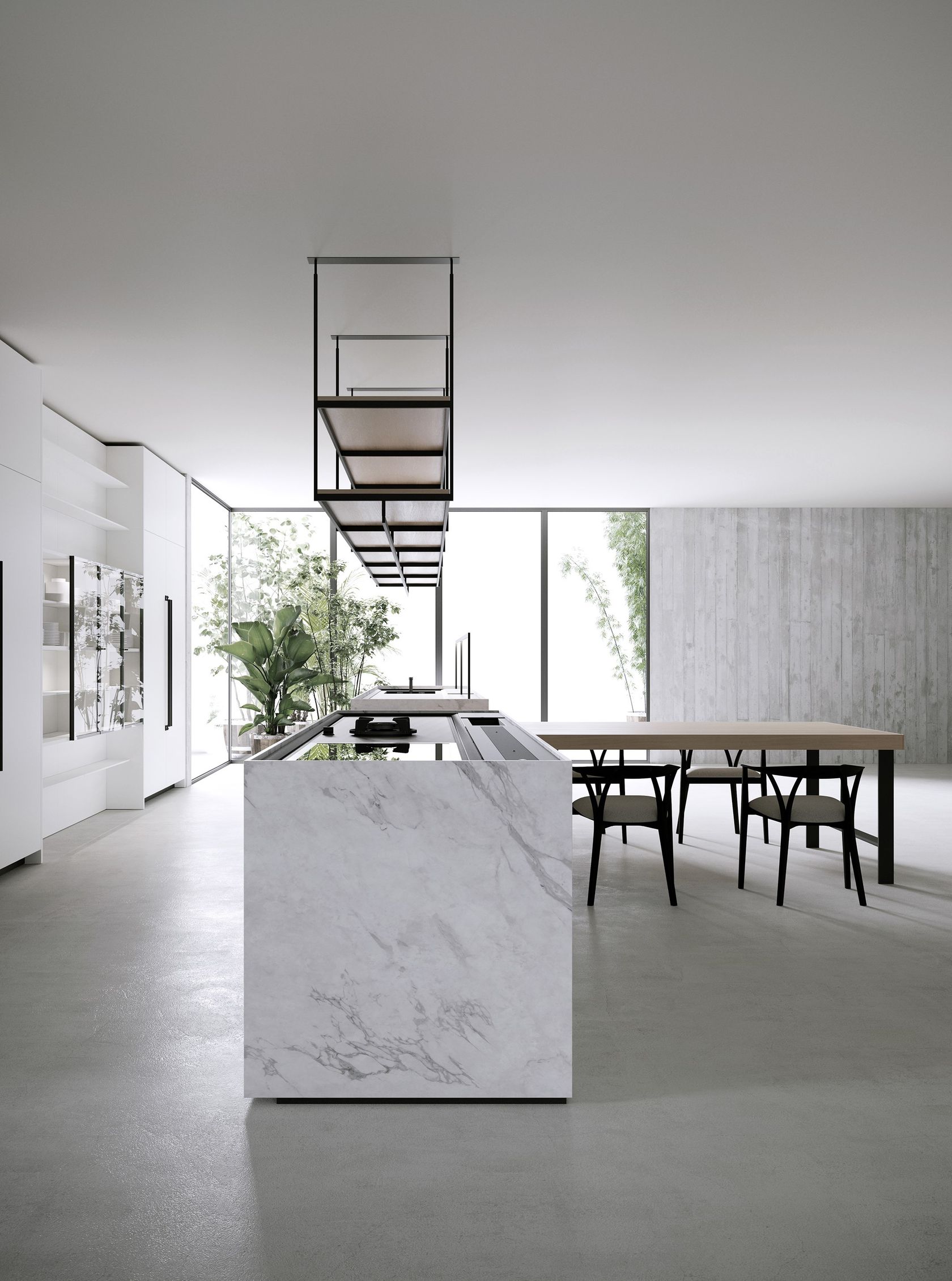Küche aus Carrara-Marmor mit Kücheninsel COMBINE EVOLUTION By Boffi ...